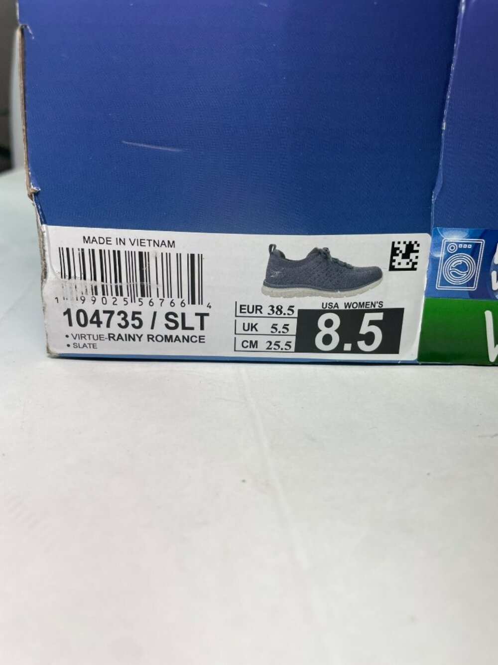 Skechers Virtue Rainy Romance Waterprf Memory Foam Sneakers Blue Wmns Sz 8.5 NIB - Picture 6 of 12